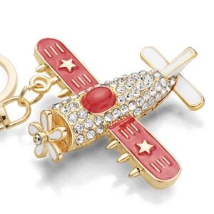 Airplane Bag Charm/Keychain Red